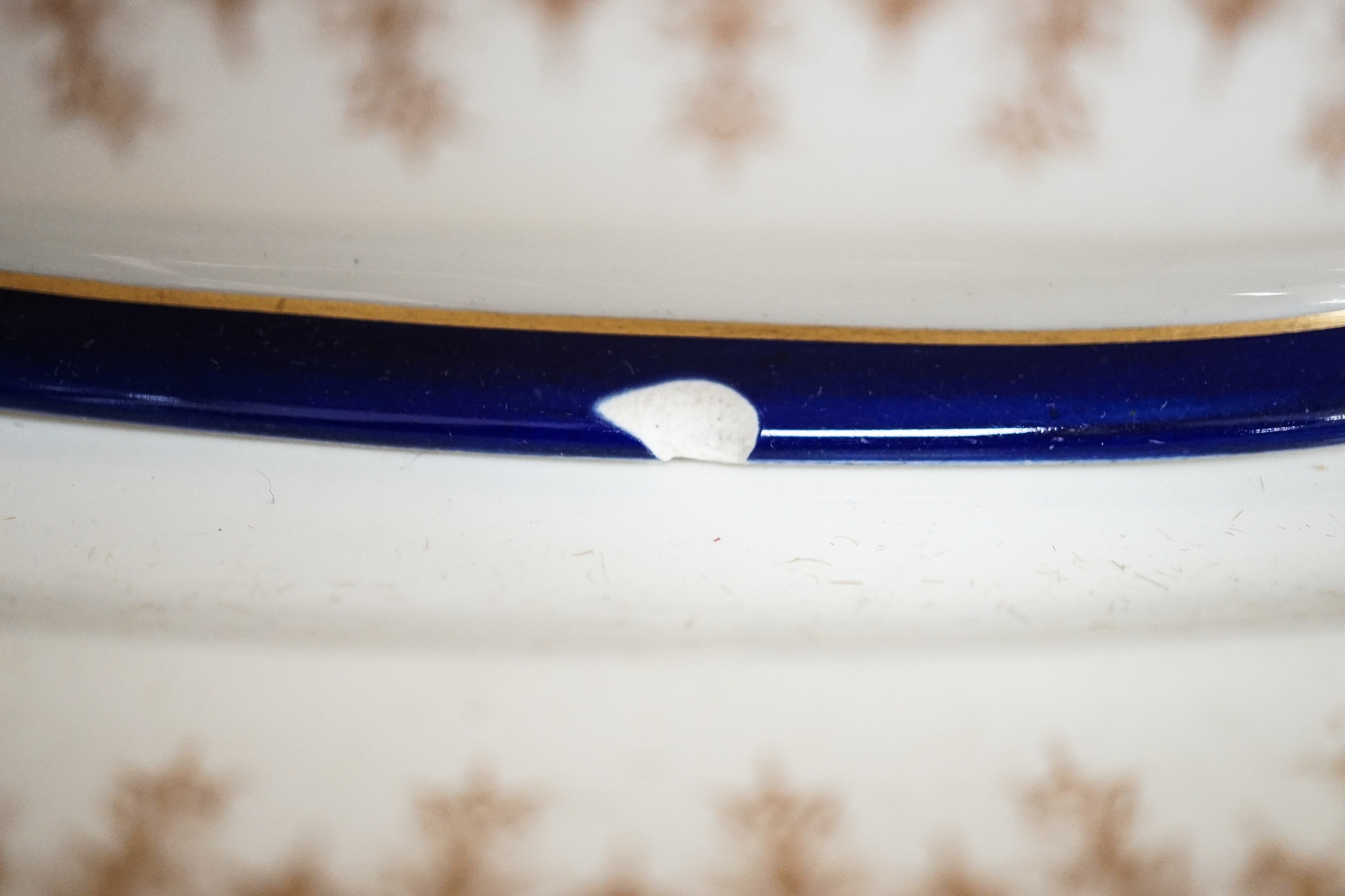 A Royal Worcester vitreous part dinner service, and a Doulton Burslem basin, 44cm